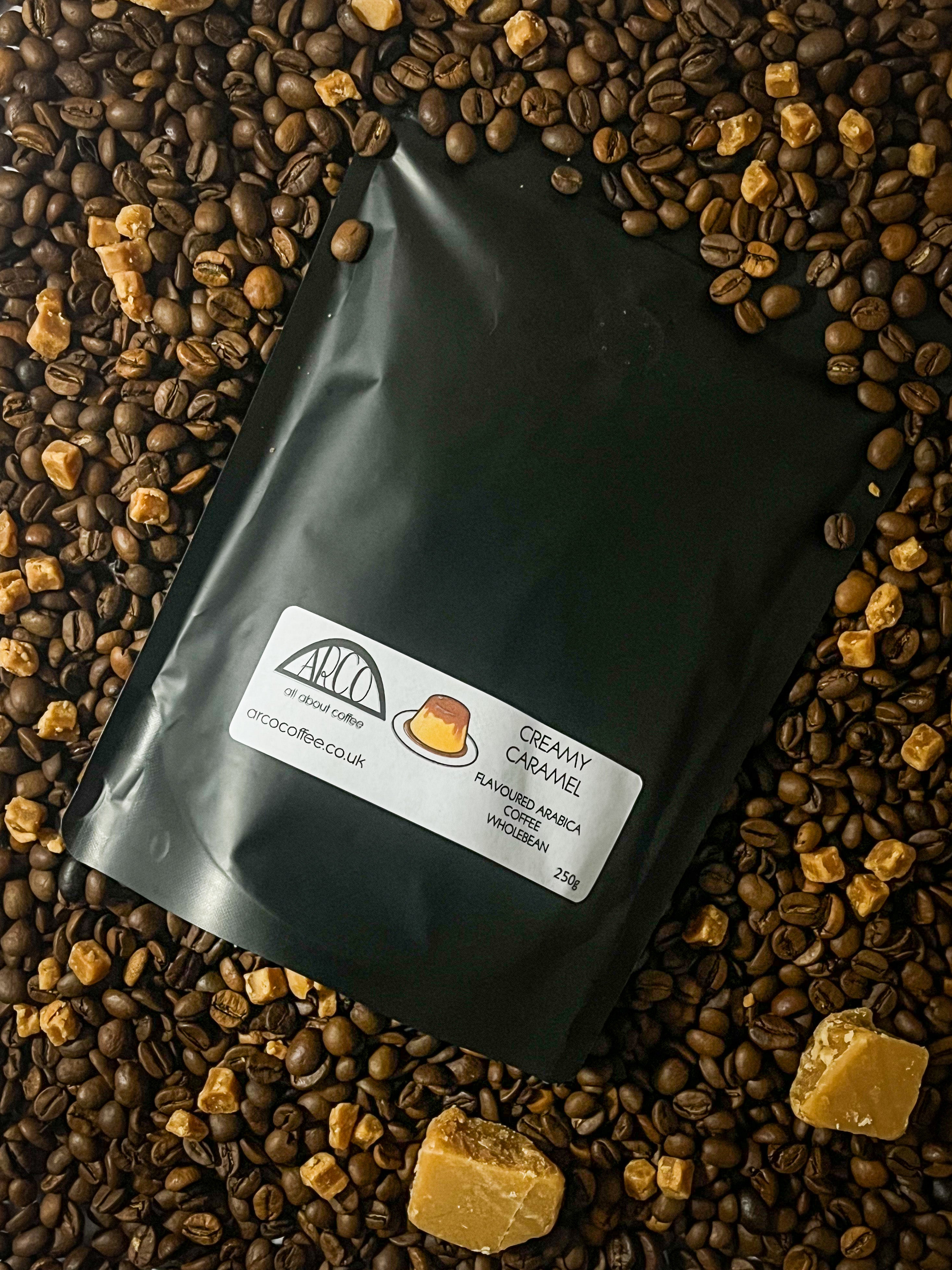 Caramel flavoured coffee